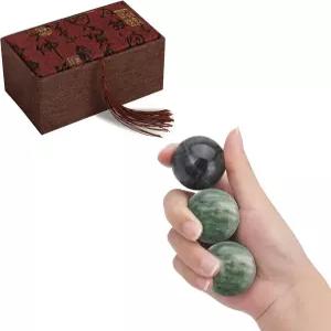 여성용 바오딩 볼 3개 세트 박스형 손 테라피용 중국 스트레스 운동 1.38인치