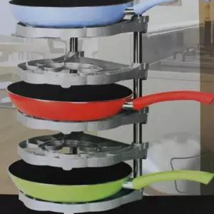 공간활용 스탠드형 프라이팬 정리대 5단 세로 냄비 거치대