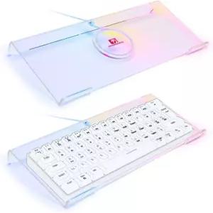 SELORS 아크릴 컴퓨터 키보드 홀더 366종 RGB 컴팩트 트레이 게이밍 USB 인터페이스 스탠드 인체공학적