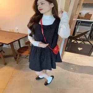 앤트맨 여성 추동 슬림핏 모직 도트 나시 스커트 OPH4