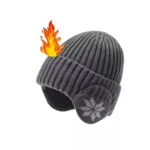 겨울 눈꽃 귀덮개 니트 비니모자