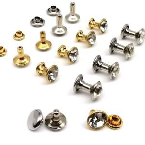 라운드 장식 다이아몬드 스터드 스팟 리벳  황동 구리 투명 CZ 크리스탈 라인석 가죽 가방  신발 의류  200