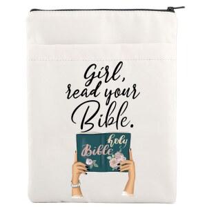 JNIAP 기독교 성경책 슬리브 성경 구절 책 커버 종교 선물 세례 파우치 독자 보호자 (당신의 읽기)