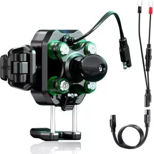 iMESTOU 오토바이 폰 거치대 무선 충전기 15W 및 USB-C 포트 36W 충격 흡수 1인치 볼 마운트 5.4 -7.2 두께