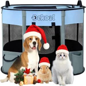 디쿨 접이식 개 고양이 놀이펜 강아지용 휴대용 상자 실내용 강아지 케이스 포함 실내 야외 여행 캠핑용