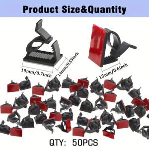 50pcs 접착 테이프와 미니 소형 호환 야외 케이블 클립 라이트 장식 자기 후크 대 한 와이어 홀더