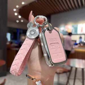 키체인 포함 혼다 호환 키 포브 커버와 호환 가능 라인스톤 케이스 쉘 어코드 시빅 CRV 파일럿 HRV 오디세