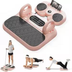 타이머 복부 휠 및 코어 슬라이더가 포함된 6-in-1 필라테스 보드 푸시업 시스템 저항 로프 플랭크