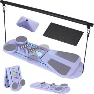 필라테스 보드 - 5-in-1 리포머 세트 여성용 접이식 복부 트레이너 및 휴대용 슬라이딩 운동 다기능 홈