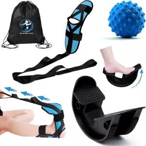 발바닥 근막염을 위한 지우룬 송아지 스트레칭기 및 풋 로커 - 다리 스트레칭 스트랩 햄스트링 다리와