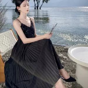 무대연주 드레스 블랙 스팽글 무대의상 공연 무대 연회