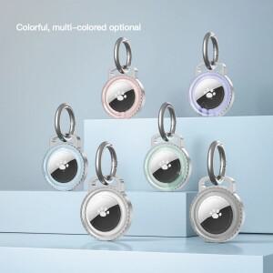 Airtag 케이스 용 티타늄 알루미늄 키 체인 홀더 방수 하드 보호 커버 경량 내구성 메탈 쉘 PC