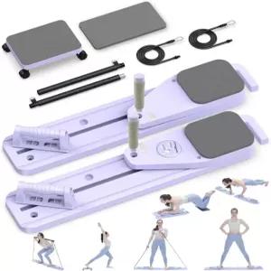펭영 필라테스 보드 12 in 1 미니 리포머 세트 홈 운동을 위한 다기능 휴대용 무료 조합 100+ 운동 모드