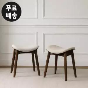 뮤즈 고무나무 원목 스툴 의자 화장대 STOOL 월넛