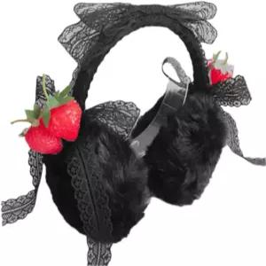 BTCVS 이어머프 레이스 프린세스 이어 워머 여성용 겨울용 가짜 크리스마스 선물 딸용