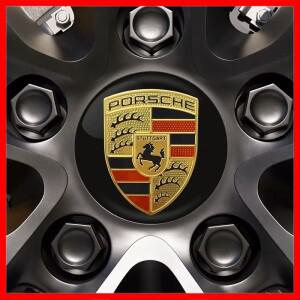 4개입 56MM 자동차 스타일링 휠 센터 허브 캡 스티커 액세서리 포르쉐 911 718 타이칸 파나메라 카이엔 마