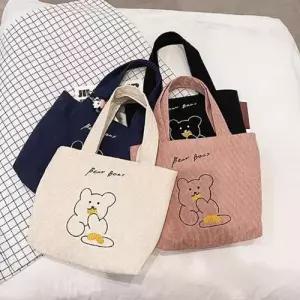 보조가방 곰돌이 숄더백 에코백 데일리 학원가방 WFIL695