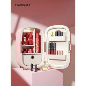 거울 화장대 냉장고 정리함 메이크업 대용량 메이컵 연결 LED조명거울 20L