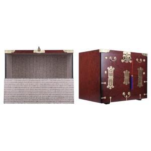 왕관무늬 장식 제기함 보관함 인테리어 나무 목기장