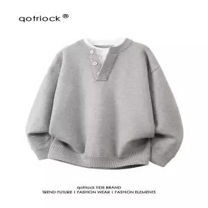 스웨트 스웨터 스?셔츠 오버핏 라운드넥 맨투맨 봄 가을 일본식 패치워크 헨리넥 남자 남성 겨울철 깔끔한