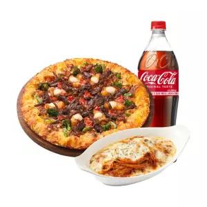 피자헛 블랙 BBQ 스테이크 뇨끼 체다골드 엣지 L+리치치즈파스타+콜라 1.25L
