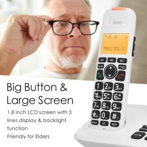 호환 비소피스 무선 확장형 전화 시스템  응답기 포함  3라인 디스플레이 발신자 ID 지원  5개 핸드셋