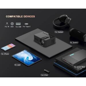 호환 YT100 미니 홈 프로젝터 휴대용 시어터 무선 전화 다기능 내구성