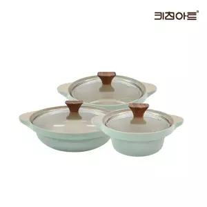 키친아트 와이즈 IH 인덕션용 세라믹코팅 냄비세트 3종E(양수16+20+전골24)