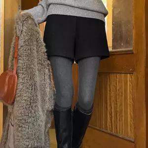 카인디 데일리 울 숏 팬츠 겨울 데일리 연말룩 데이트룩 울반바지