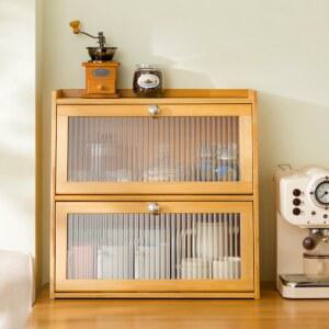 식 빈티지 접시장 방진 유리 엔틱 찻장 부엌 카페장 나무 2층 식탁위 원목 2단