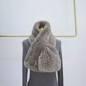 토끼털 컬러 목도리 양면