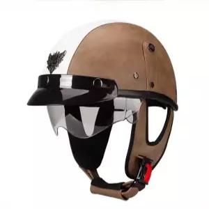 리온 레트로헬멧 복고풍 오토바이 헬멧 가죽 스쿠터 오토바이 라이딩