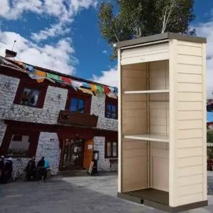 옥상 창고 간이 수납장 농기구 테라스 갈색 HL1300V 보관함