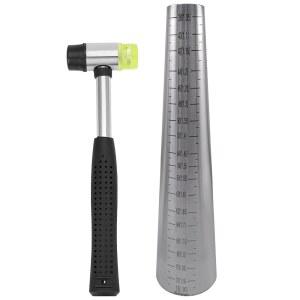 보석 제작용 스테인리스 스틸 브레이슬릿 맨드릴, 전문가용 주얼리 사이즈 및 수리 도구, 저울이 있는 원형, 형성 및 조정용 듀얼 헤드 해머 포함