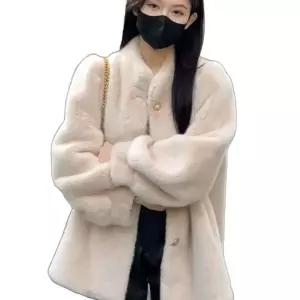 모피코트 여성 페이크퍼 페이크 하프코트 인조 겨울 에코퍼