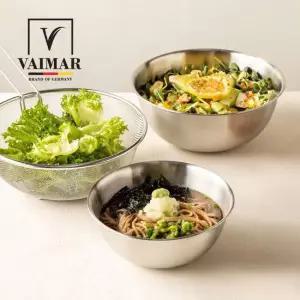 바이마르 믹싱볼 3종세트 스텐 다용도 야채세척 베이킹 과일 샐러드 채반