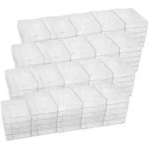 오디오 카세트 테이프 케이스 지우기 /사각 가장자리 보관함 100팩