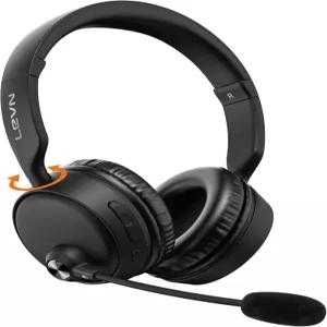 마이크 LEVN 블루투스 헤드셋 근무 시간 60시간 듀얼 커넥션 헤드폰 업무용 무선 헤드셋영상 회의전화콜