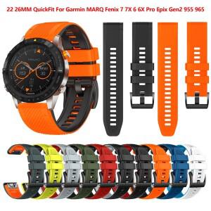 퀵핏 실리콘 스트랩  가민 호환 피닉스 7X 프로 7 6 6X 5X 5 플러스 D2 3HR 945 965 스마트워치 밴드  MARQ