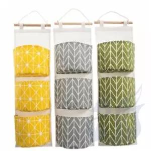 벽걸이 수납함 그레이 패브릭포켓 양말보관함 벽걸이