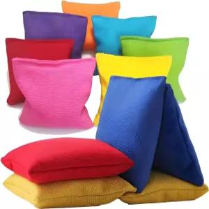 던지기용 소형 빈백 콘홀 게임용 10팩 내구성 백 세트 2 x2 나일론 파티 야외 실내 전천후 빈백(2 x 다양한