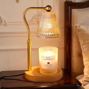 주산운 캔들 워머 램프, 조절 가능한 높이 및 밝기 가능, 타이머가 있는 캔들, 2시간 / 4시간 8시간 자동 꺼짐, 가정 장식, 침실, 사무실, 여성 남성을 위한 불 없는 조명