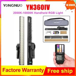 YONGNUO YN360IV 핸드헬드 RGB 라이트 2000K-10000K 24W 무선 비디오 앱 제어 조절 가능한