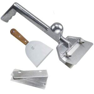 [미국배송] LRUI 그리들 스크레이퍼 헤비 듀티 그릴 세트 교체용 블레이드 5개와 작은 경사 모서리 플랫 탑 액세서리 청소 키트 포함