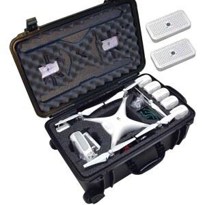 바퀴, 연장 손잡이 및 2개의 습기 흡수 실리카 젤이 있는 케이스 클럽 프리컷 방수 드론 - DJI 팬텀 4(프로펠러 장착)에 맞습니다