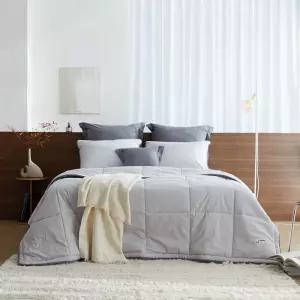 데이즈 워싱 양모 차렵이불 세트 S (사계절) 연그레이