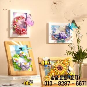 IDEA 마이크로 다이아몬드  꿀벌 나비 잠자리 꽃 빌딩 벽돌 3D 사진 프레임 건설 장난감 선물용