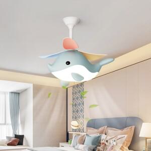 조명 컨트롤러만화 LED 천장 팬 조명  방 침실 현대 샹들리에 램프 실내 장식 펜던트 고정 장치 광택