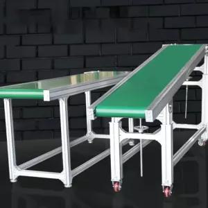 컨베이어 벨트 대형 경사 롤러 가이드 이동식 강화 병렬형 길이 1.5m 300mm