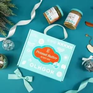 옳곡 100  국내산 무첨가 땅콩버터 선물세트  스무스200g+크런치200g+버터 나이프)